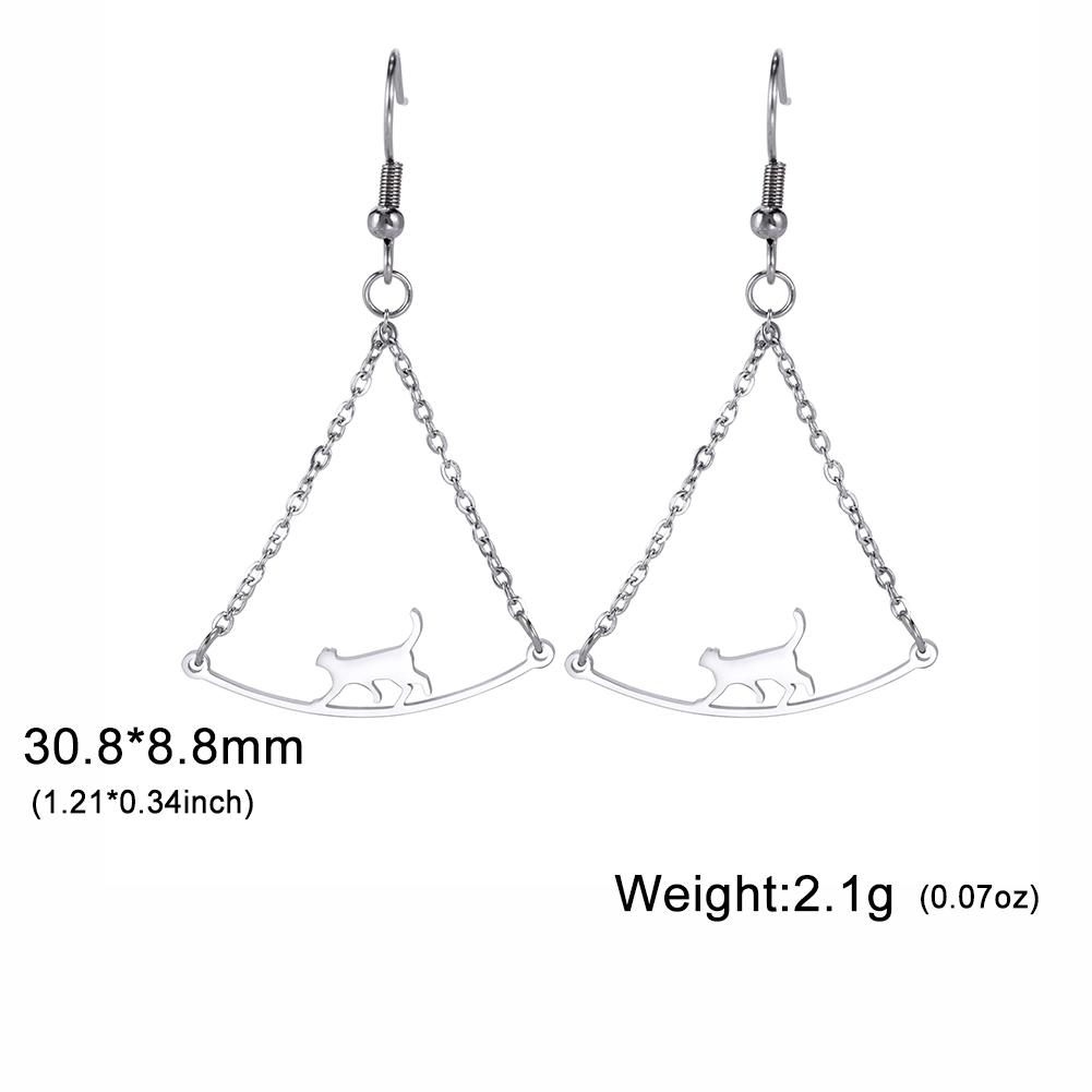 Cazador Cute Animal Cat Women's Earrings 2025 Trend Drop Earrings for Teens Girls Stainless Steel Jewelry Party Birthday Gift