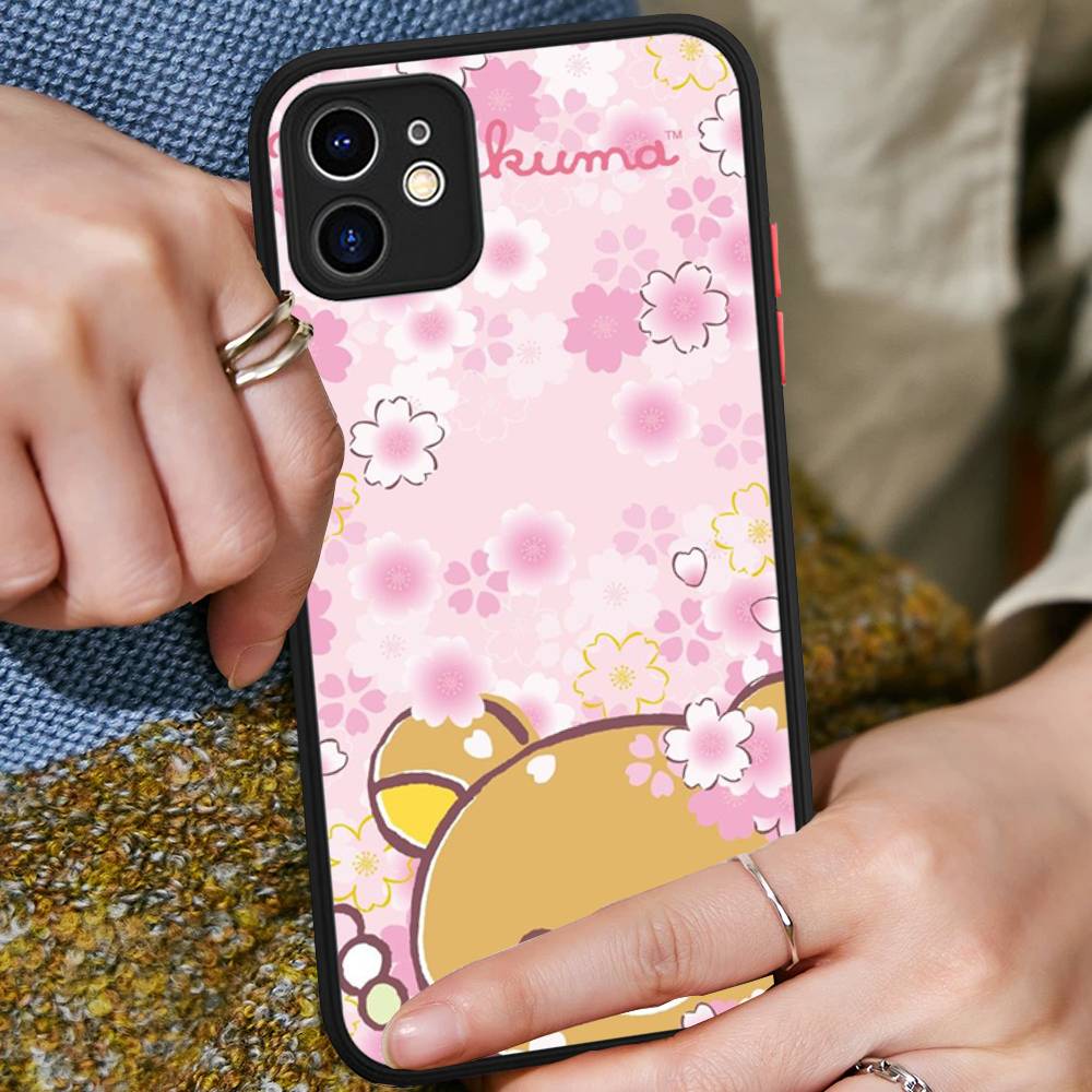 

Anime Cute Cartoon Rilakkuma Movie Matte Translucent Phone Case For Iphone 16 ProMax 15 14 13 12 11 X XS PRO Plus iphone 15pro max