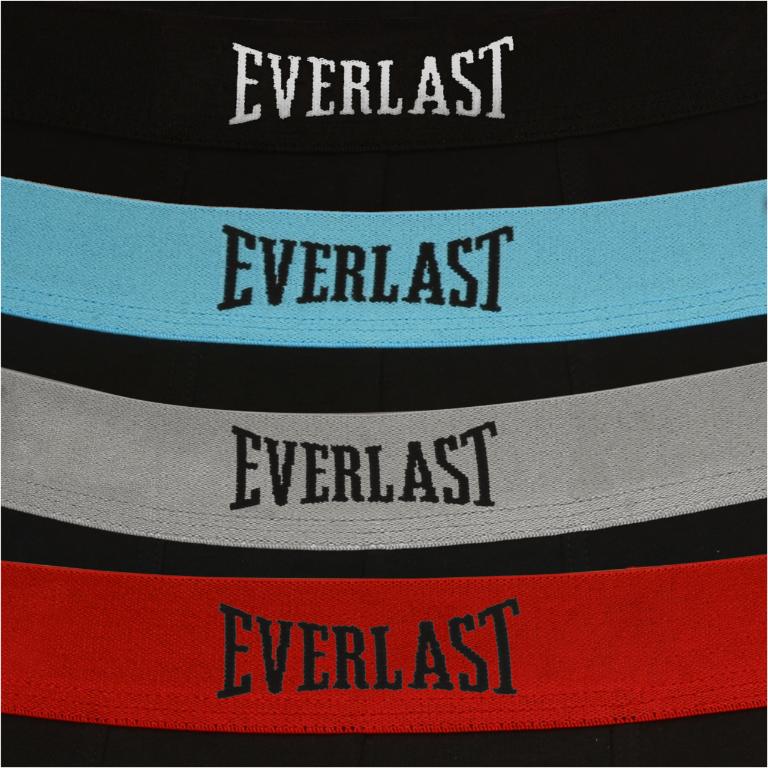 EVERLAST Men's Boxer Shorts Cotton Logo Black Set of 4