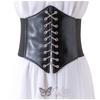 Slim Elastic Pu High Waist Belt Women Women's Girdle Style Chain Elastic Bow Knot Straps Black Punk Gothic Wide Belt Corsets