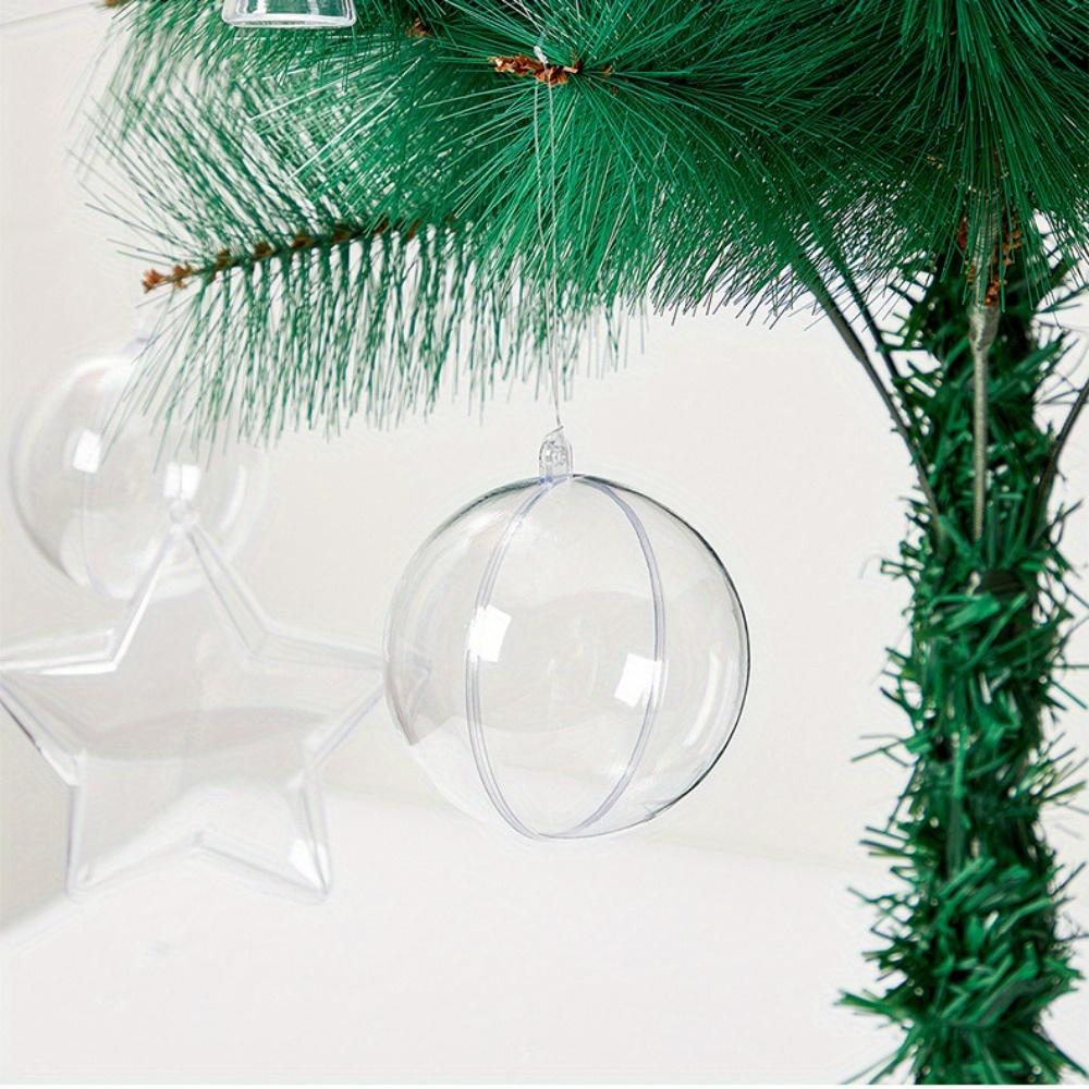 20pcs Clear Plastic Fillable Ornaments for Crafts Christmas Ornaments Balls Clear Acrylic DIY Ornaments Christmas Tree Hanging Christmas Decorations