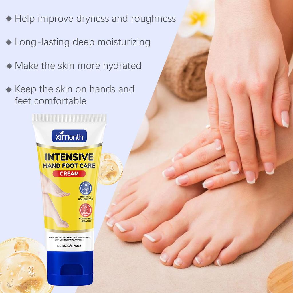 Ximonth Hand & Foot Cream 50g, Natural Formula, Softens Calluses, Moisturizes and Nourishes Hands and Feet