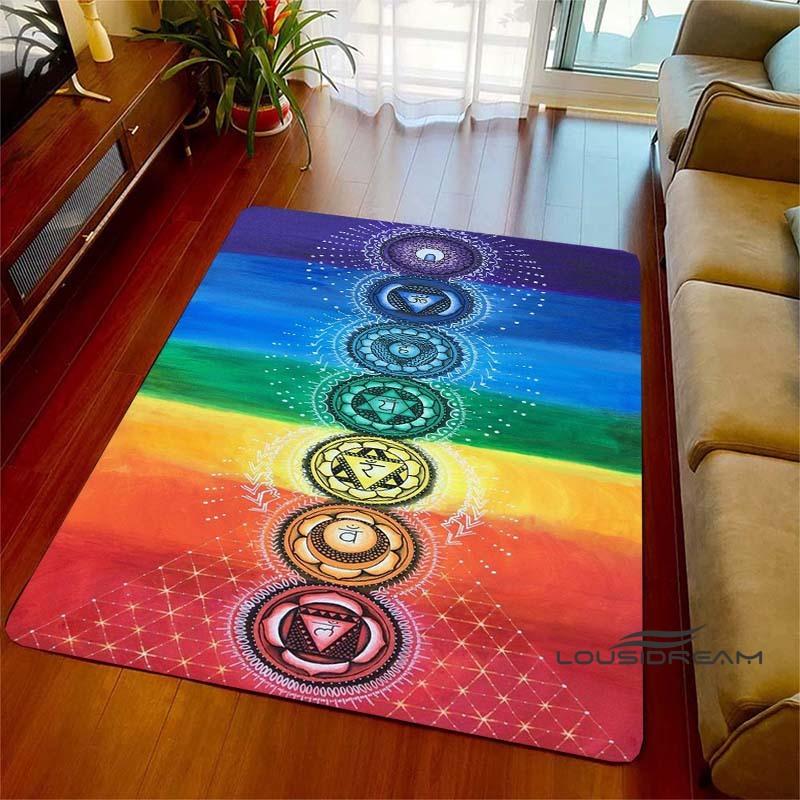 3D Rainbow 7 Chakra Rug, Bedroom Rug for Living Room, Home Sofa Decor, Kids Play Mat, Large Decor Rug, Yoga Meditation001