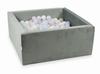 Dry Ball Pit 400 Pieces 90x90x40 Velvet Gray: Light Pink Pearl, Light Blue Pearl, Opalescent, White