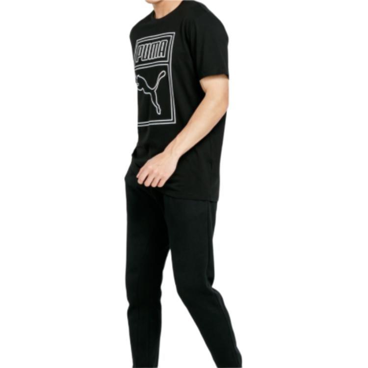 PUMA T Shirts Men's Black Crew Neck Moderate Straight Fit 598245-51
