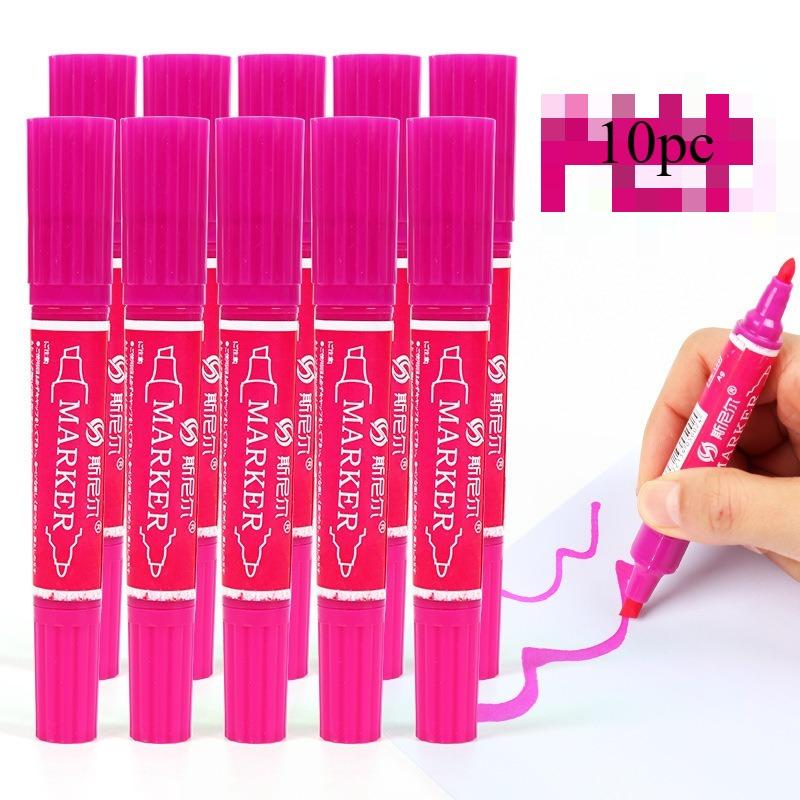 10pcs/set Twin Tip Colored Permanent Art Markers Pens Fine Point Waterproof Oily Black Ink Sketchbook Painting School Supplies