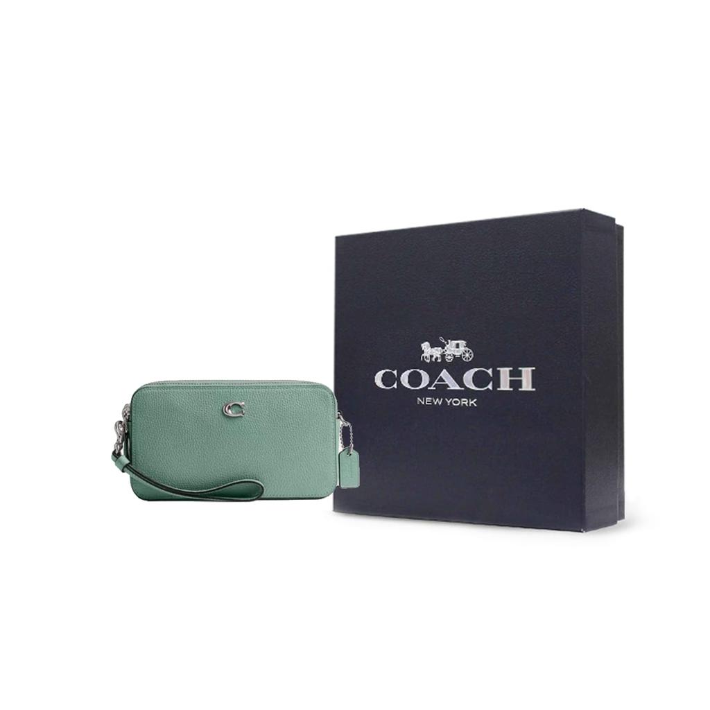 Coach Kira Leather Shoulder Bag, Crossbody Bag Small Women's Green CH819-LHAQM