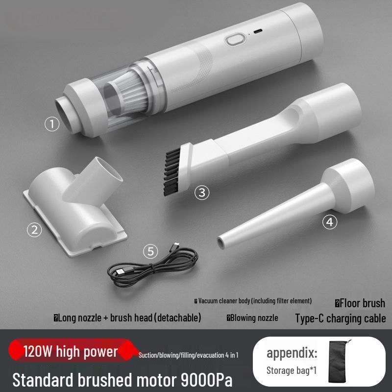 Cordless Car Vacuum Cleaner - Handheld, Dual Suction & Blow, Pet Hair Remover