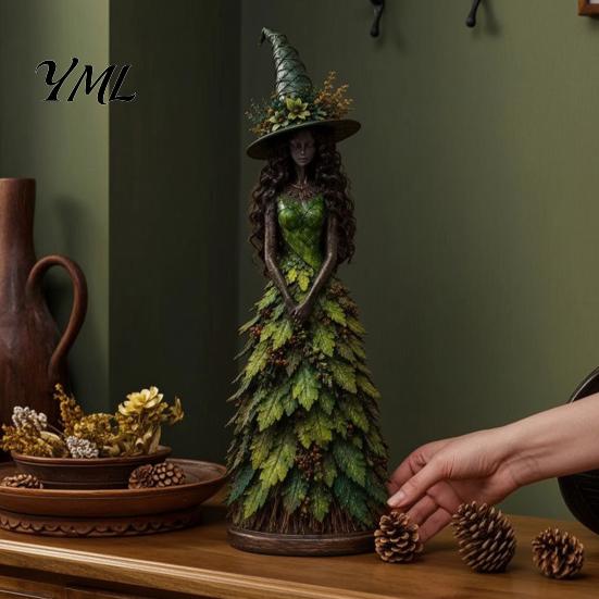 Seasonal Witch Themed Gifts Autumn Figurine, Halloween Statue, Fall Tabletop Decor, Shelf Decoration Festive Centerpieces for Mantel Fireplace Tiered
