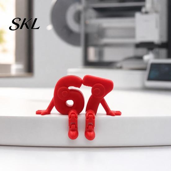 One-piece Integrated Molding Figure 3D Printed Movable Joint Number 6 & 7 Figurine Ornaments, Desktop Art Sculpture, Decorative Ornament Digit Statue,