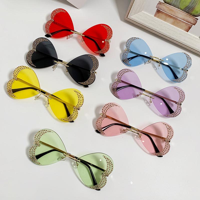No Ip Womens Heart Shape Handmade Sunglasses With Uv400 Protection For Parties And Stage Shows