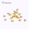 18K Gold Plated Positioning Beads For Chain 3/4/5mm Round "Smart" Bead with Silicone Insert and Ring DIY Jewelry Fittings