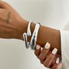 Ingemark Creative Smooth Irregular Geometric Open Cuff Bangles for Women New Trend Vintage Stackable Bracelets Couple Jewelry
