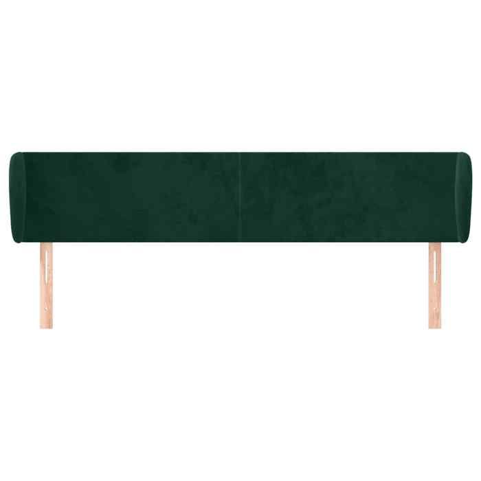 Tête de lit - Maison Exclusive - Velours vert foncé - 203x23x78/88 cm - Hauteur réglable