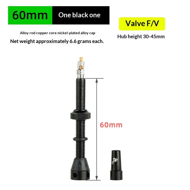 Bicycle F/V Tubeless Valve 44 60 80Mm For Bike Aluminum Alloy Pole Brass Core Integrated Rectangle Base Valve Cycling Parts
