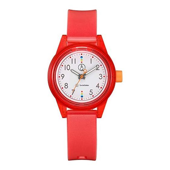 

Q&Q SmileSolar Watch Solar Analog Matching Style Waterproof Urethane Belt RP29-011 Women s Red