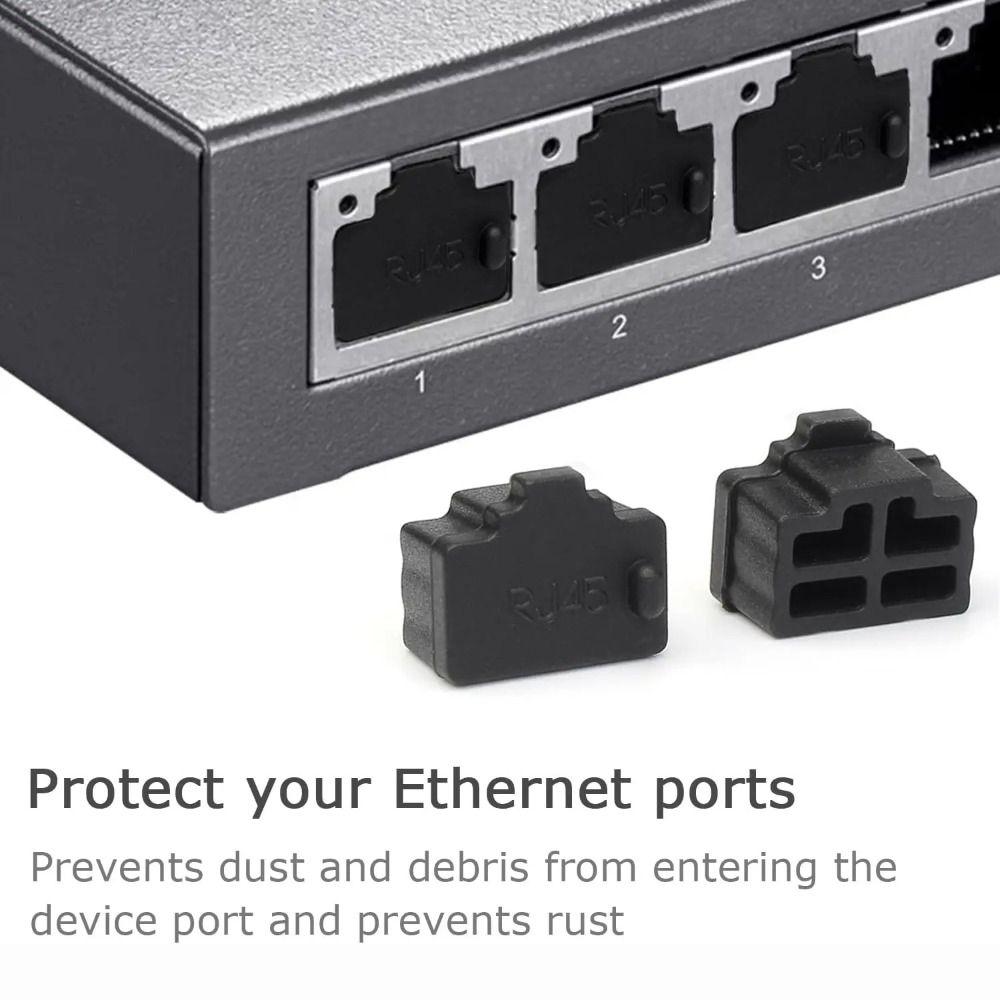 Neue Silikon RJ45 Staubstopfen Langlebige Schwarze Transparente Ethernet Hub Portabdeckung RJ45 Anti-Staub-Abdeckung