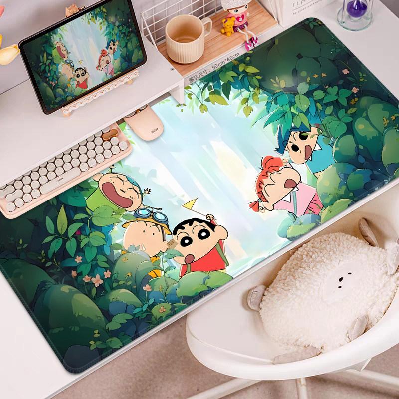 Nieuwe Leuke Crayon Shinchan Antislip Leer Muismat Extra Grote Bureau Mat Leuke Kantoor Toetsenbord Mat Schrijftafel Mat voor Meisjes