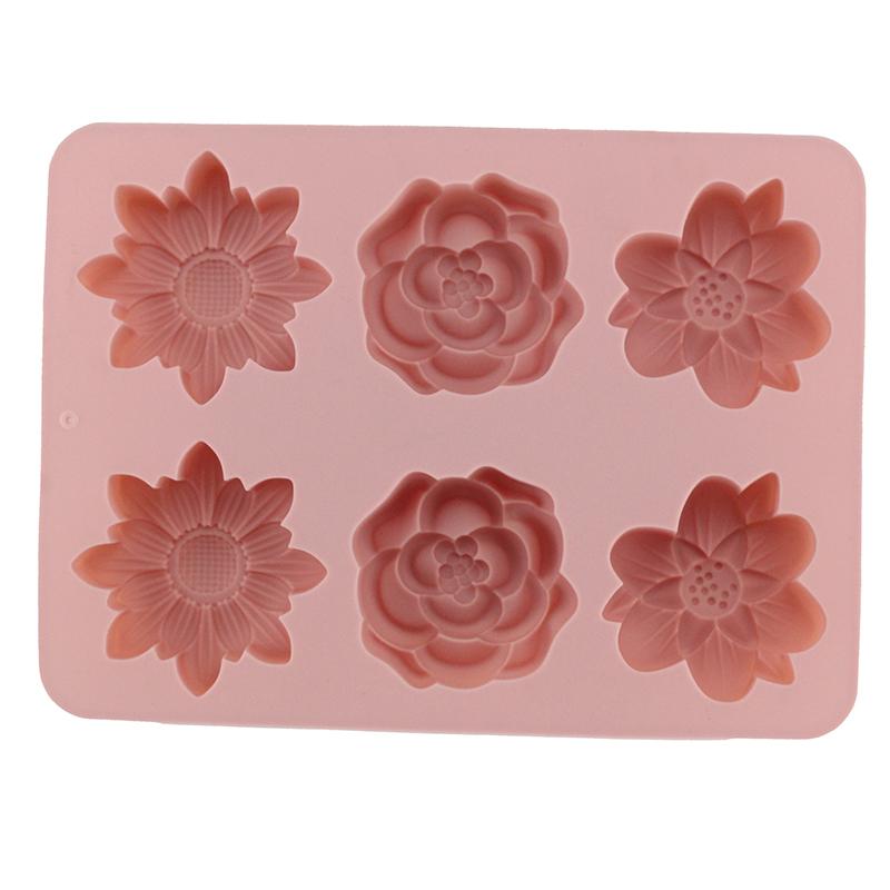 6-Hole Flower Shape Silicone Mold Mousse Dessert  Baking Mold Mooncake Chocolate Bread Mold