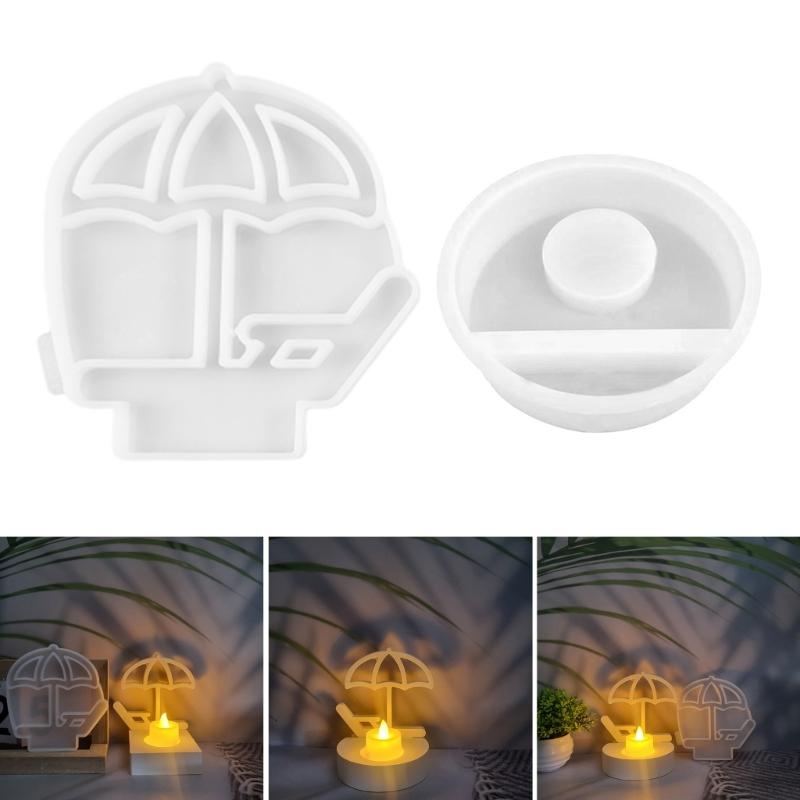 Beach Chair Parasol Candlesticks Molds Combination Castings Moulds Candle Holder Silicone Molds Craft Plasters Molds