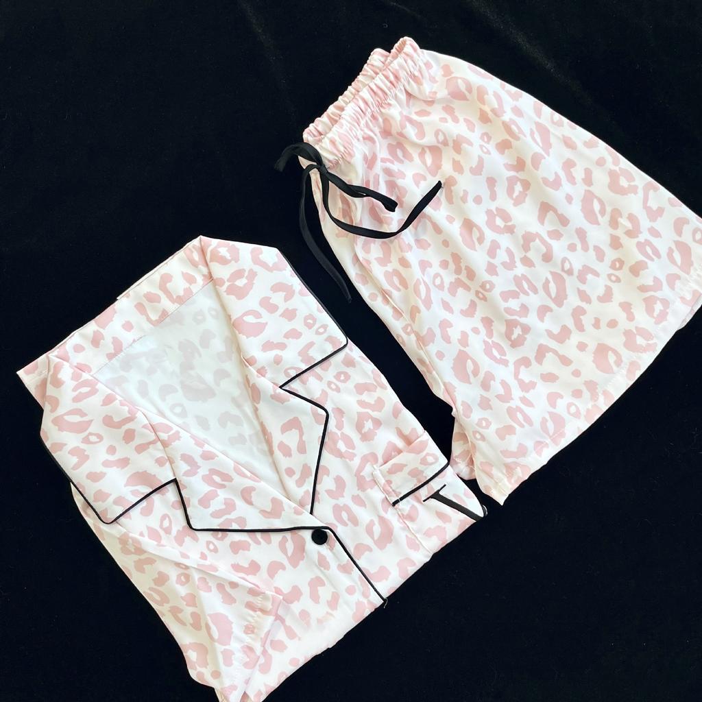 Women's Pajamas Set Satin Silk Pajamas Short Sleeve Sleepwear Home Nightwear Pyjamas Women