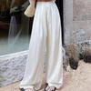 Women's Summer Ice Silk Loose Wide-Leg Walking Pants with Quick-Dry Waist Rope