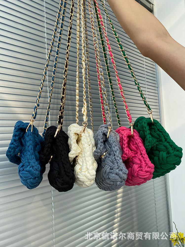 Bags for Women Hand Woven Bag Strip Thread Hook Knitted Women's Shoulder/Crossbody Bag Clutch Bag bag