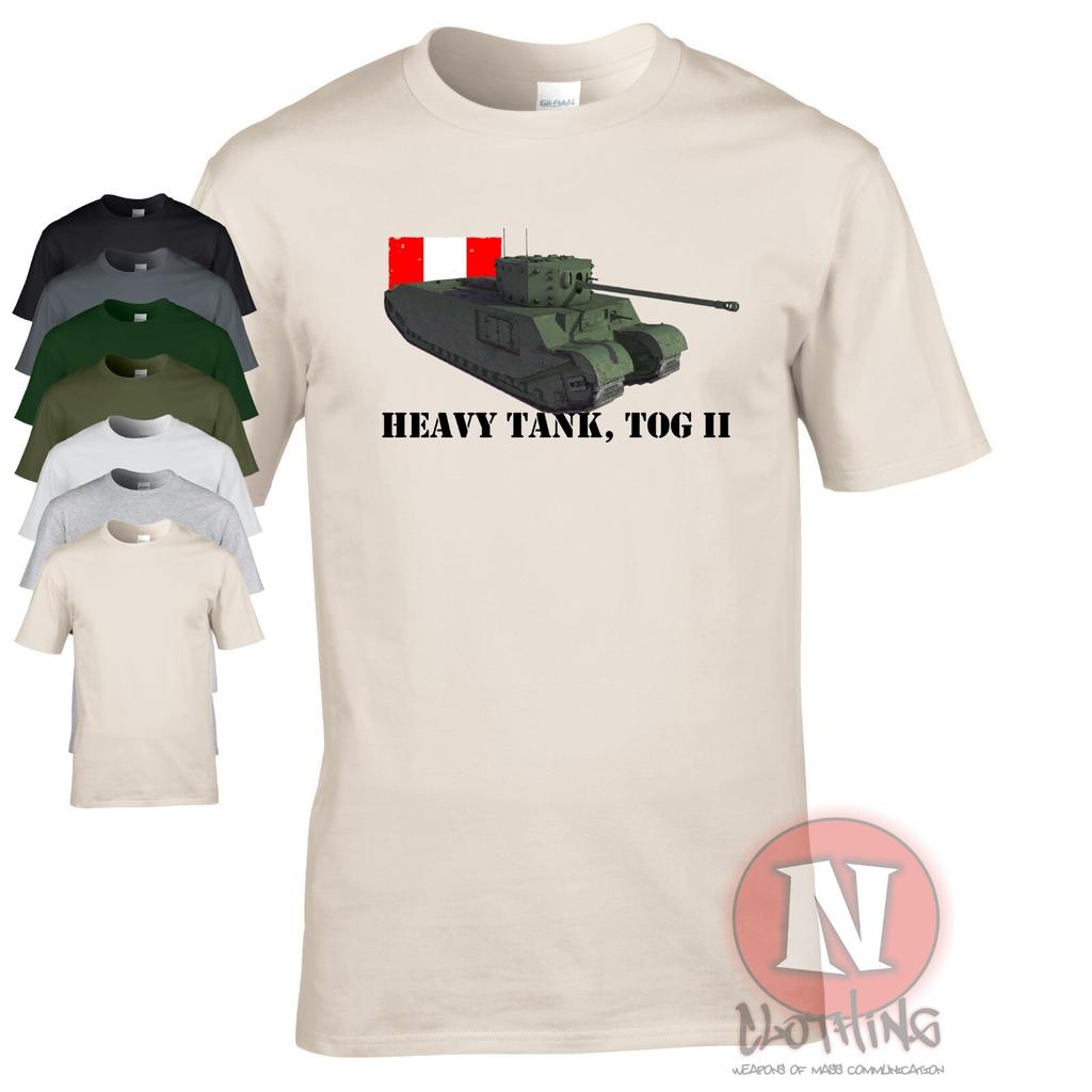NAUGHEES Tog 2 Heavy Tank T-Shirt Short Sleeve British Military WoT Graphic