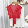 Ice Silk Thin Breathable Comfortable Shawl Versatile Solid Color Sunscreen Shoulder Pads Air Conditioner Knotted Shawl Knitting