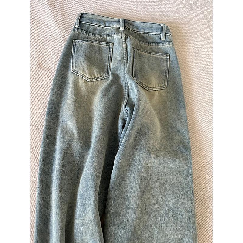 Women's Plus Size High-Waisted Fleece-Lined Wide-Leg Jeans - Winter 2024