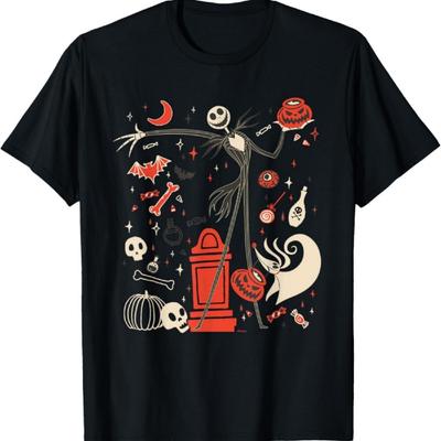 Disney The Nightmare Before Christmas Jack & Zero Halloween T-Shirt