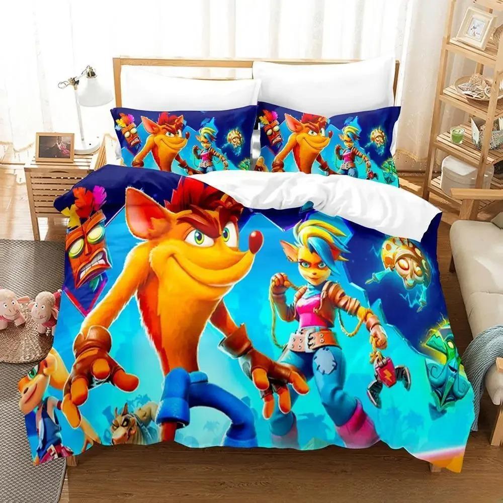 Crash Bandicoot Bed Cover Collection Single Size Single Size Full Queen Size King Size Size Bed Collection Adult Kid Bedroom Duvetcover Sets 3D