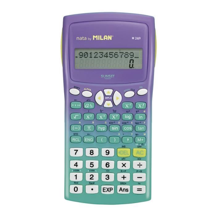 Calculatrice scientifique - MILAN - M240 - Violet - Affichage 2 lignes - Alimentation par pile