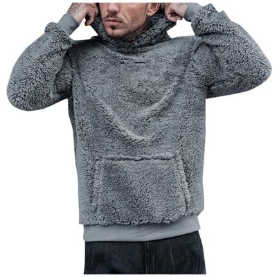 Men's Plush Fashion Sweater Autumn Winter Casual Sports Hooded Top