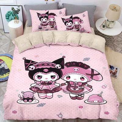 Digital Print Three-Piece Cartoon Cute Kuromi Kuromi Bedding