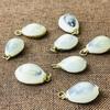 10Pcs, Boho Natural Shells Zinc Alloy Golden Edge Pendant Charms for DIY Necklace Accessories, Creative Jewelry Making, Women Men Bulk Crafts Gifts