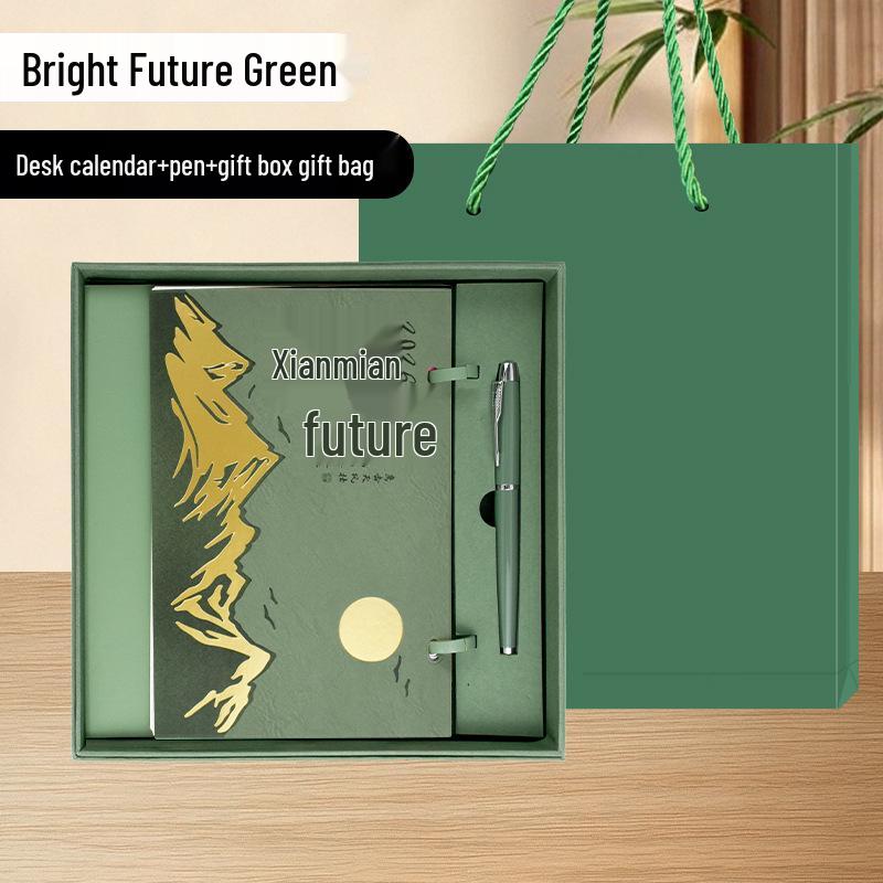 Luxury Leather 2026 Desk Calendar Set: Custom Corporate Gift for Business Meetings