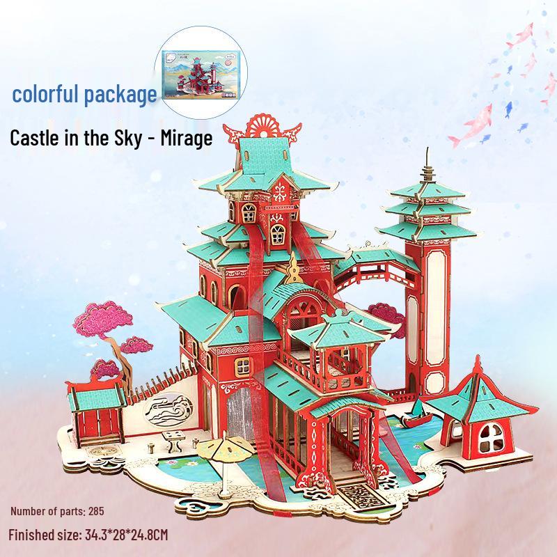 3D Wooden Puzzle Model Kit for Kids and Adults - Educational Brain Toy and Gift