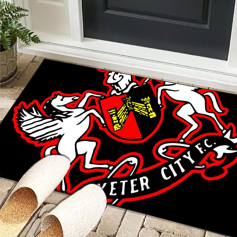1PC Rug Exeter City Fc Crest Carpet, Chair Rug,Area Rug for Office Bedroom Living Rooms Bedroom, Doormat Decor Christmas Fan Gifts