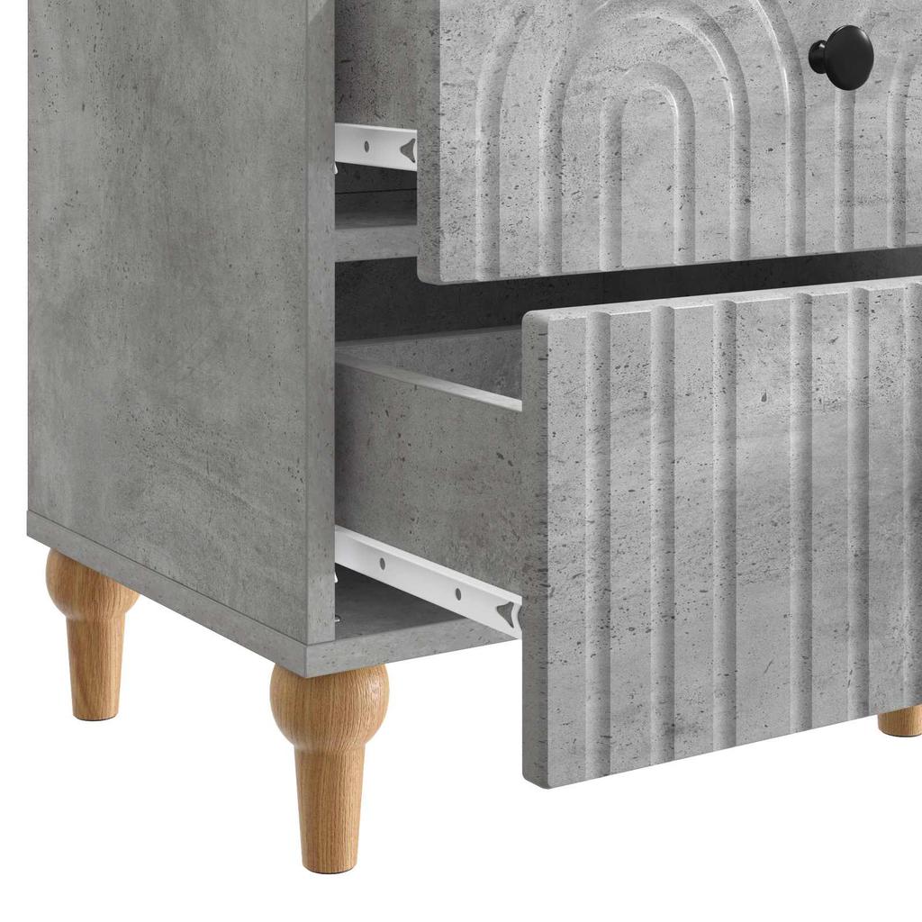 Nightstand Concrete Gray 43 x 34.5 x 48 cm Particleboard