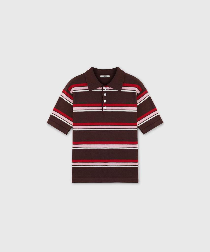 TAILLE Rudeboy Knit Polo Shirt Mahogany Brown