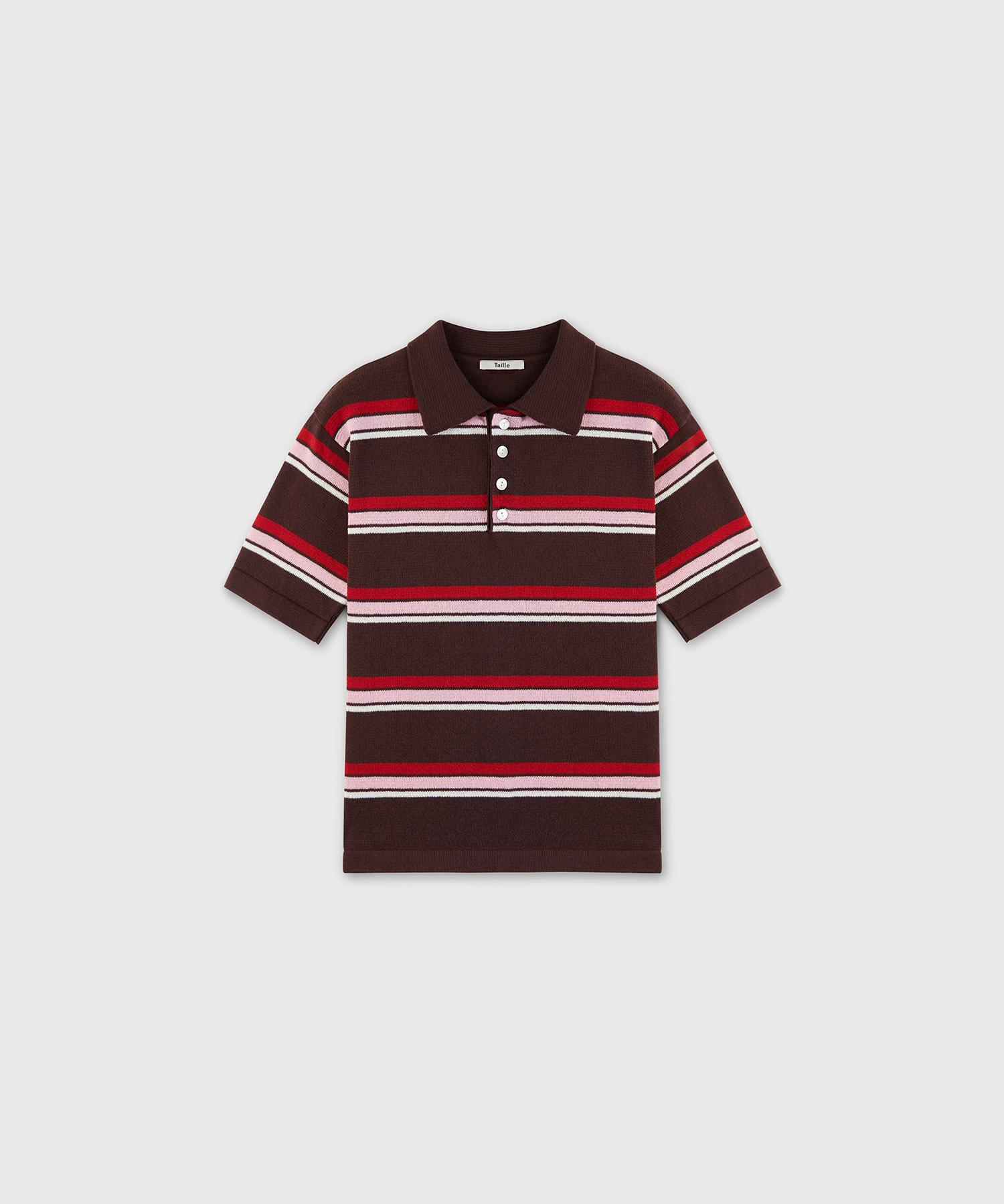 Taire Rudeboy Knit Polo Shirt Mahogany Brown 1 (Unisex)
