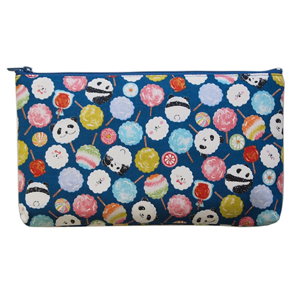 

Kyosuke Panda Candy Flat Navy x 23cm Pouch, Large, Blue, Approx. 13.5