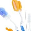 Babyflaschenbürsten-Set Reinigungszubehör Drehbarer Griff Tragbar Abriebfeste Bürsten