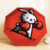 Adorable Lapin avec Balle Rouge: Design de parapluie unique - Parfait pour les aventures en plein air, Essentiels de voyage 001