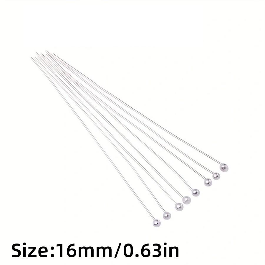 

100 шт./лот Шариковые булавки Посеребренные Позолоченные Булавки с головкой для нанизывания бусин Изготовление ювелирных изделий Сделай сам Ремесло Ручная работа Аксессуары 16mm-100Pcs старый серебряный