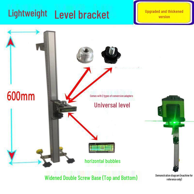 Level Wall Mount Bracket with Adjustable Aluminum Alloy Reinforced Set Screw for Positioning and Braking