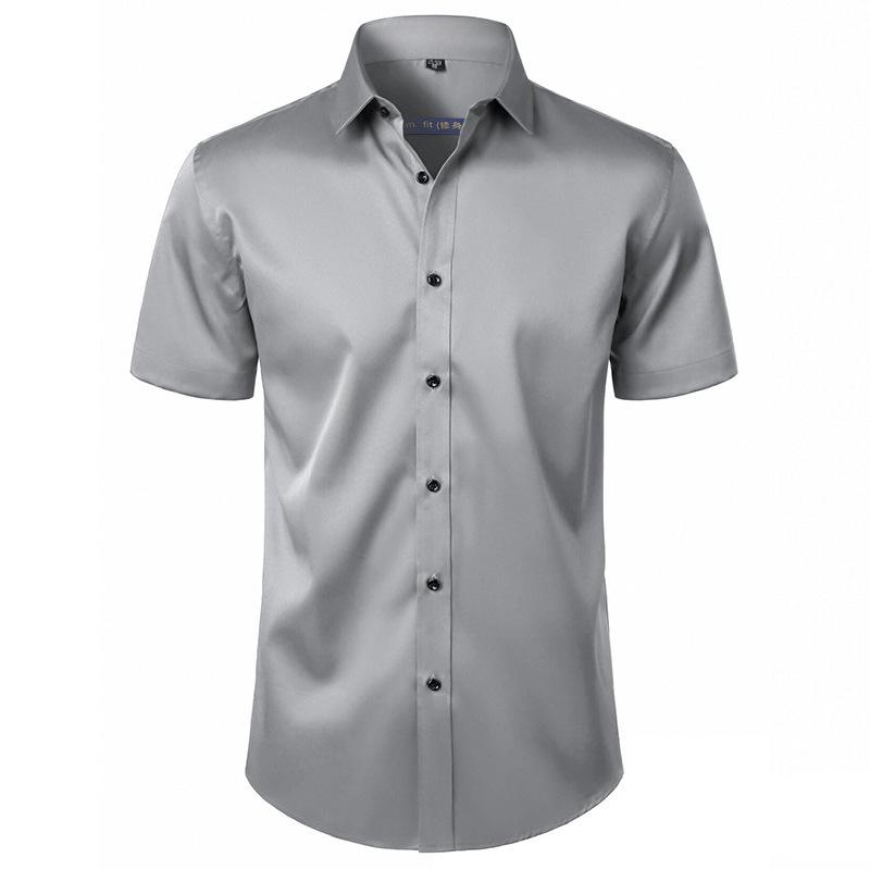 Men's Solid Color Slim Fit Long Sleeve Plus Size Shirt