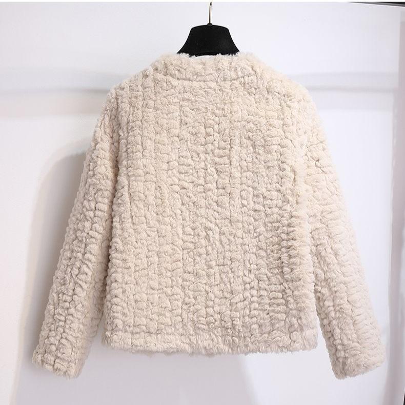Little Lamb Fur Coat Women's Autumn and Winter Fur One-piece Short Jacket