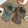 Scarf new versatile literary floral retro pleated cotton and linen scarf versatile women's silk scarf scarf shawl